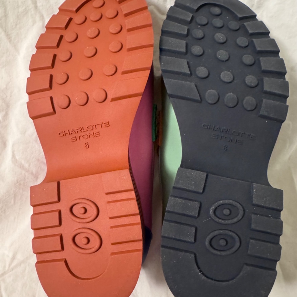 Charlotte Stone Adam Platform Loafers, Solimar Multicolor Mismatch - Size 8 - Picture 4 of 7